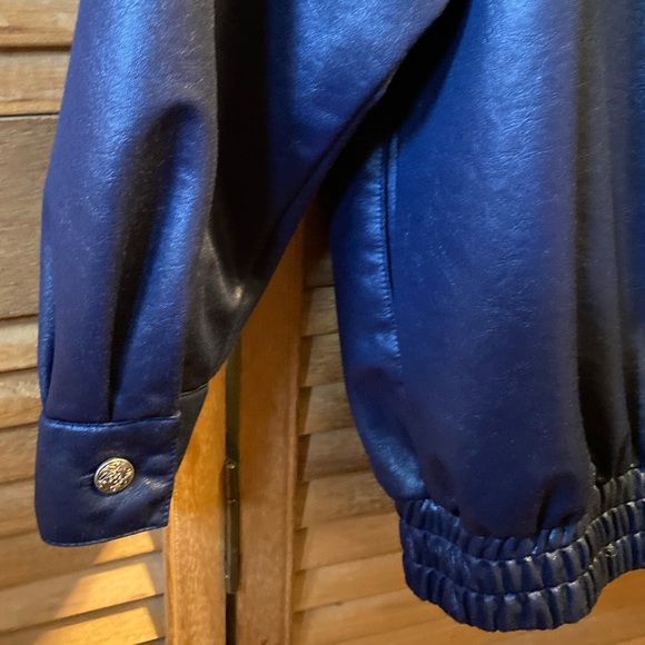 Vintage Pierre Lamonte Navy Blue Shinny Jacket - Picture 11 of 12